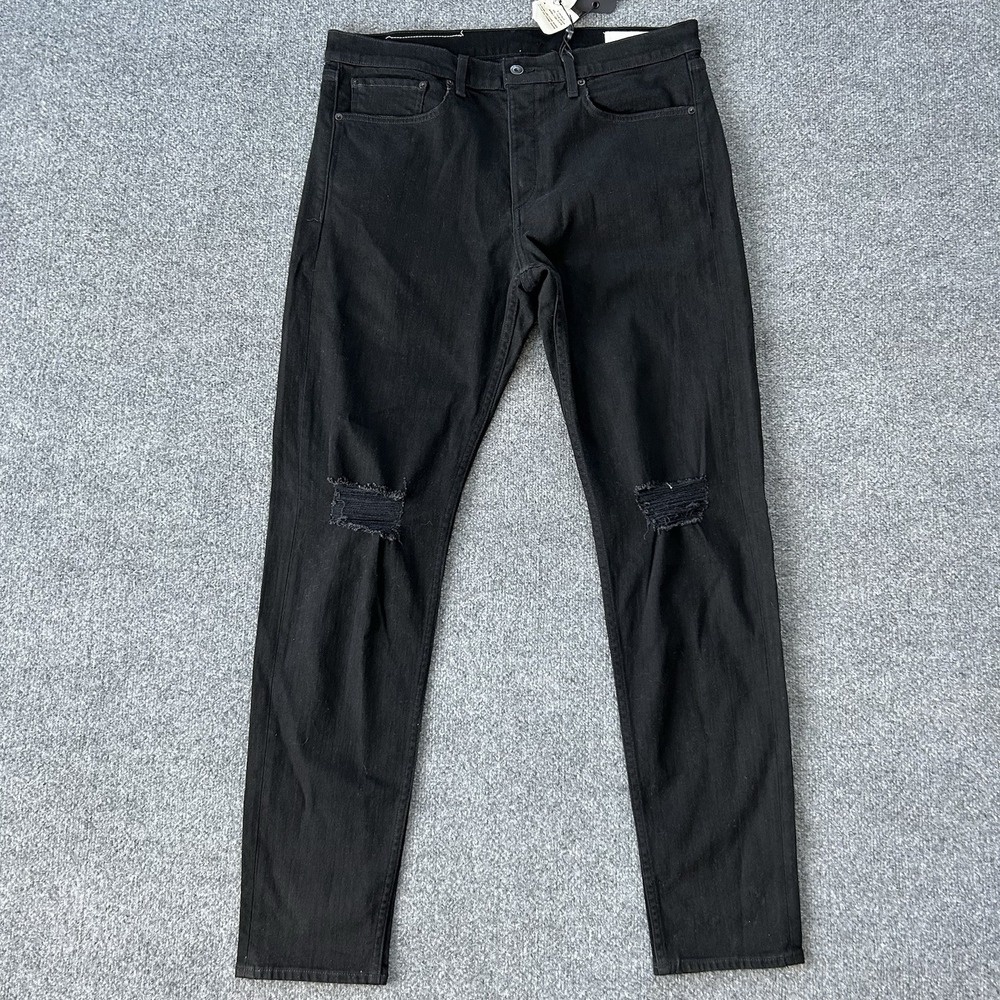 Rag Bone Jeans Men 38 x 34 Black Extra Slim Fit  Distressed Stretch Denim New P2